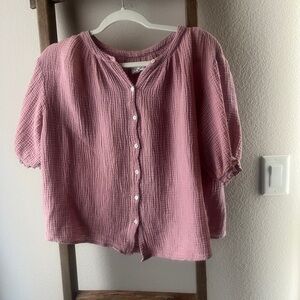 Velvet - Women's Pink Button-Up Top